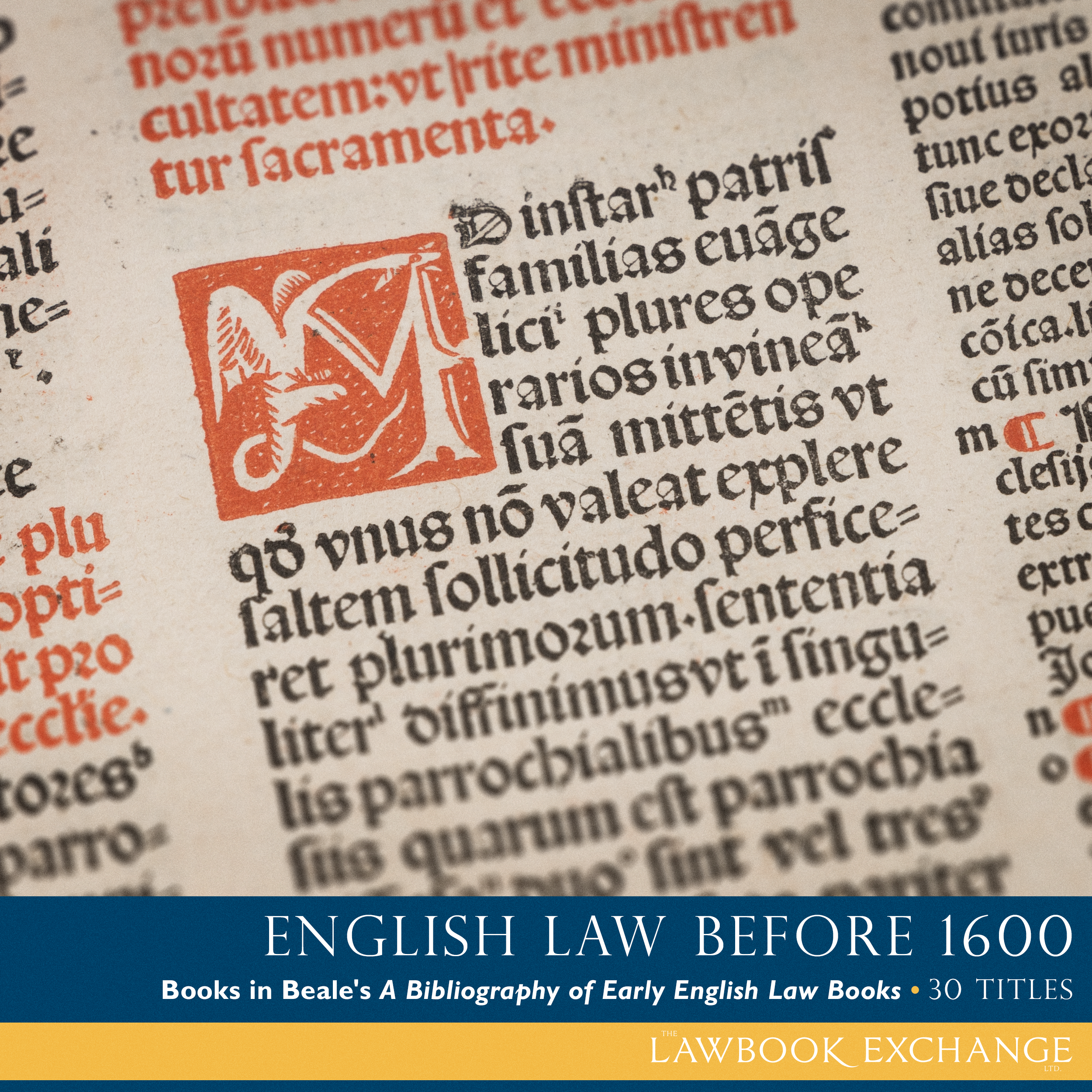 English Law Before 1600: Books in Beale – 30 Titles