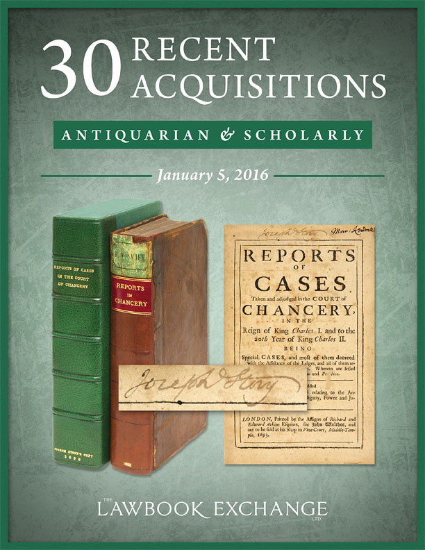 30 Recent Acquisitions: Antiquarian and Scholarly – January 5, 2016