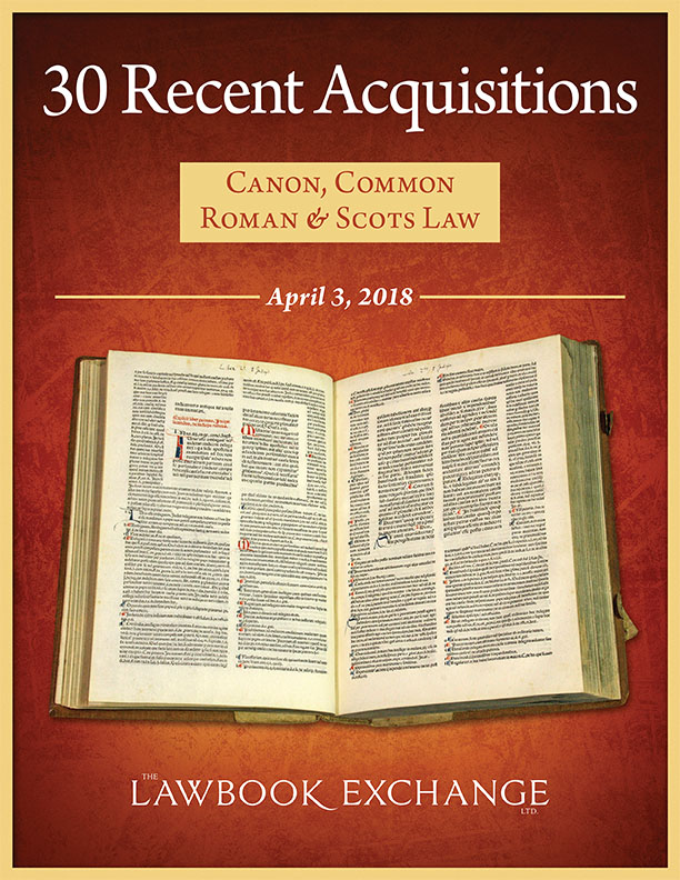 30 Recent Acquisitions: Canon, Common, Roman and Scots Law