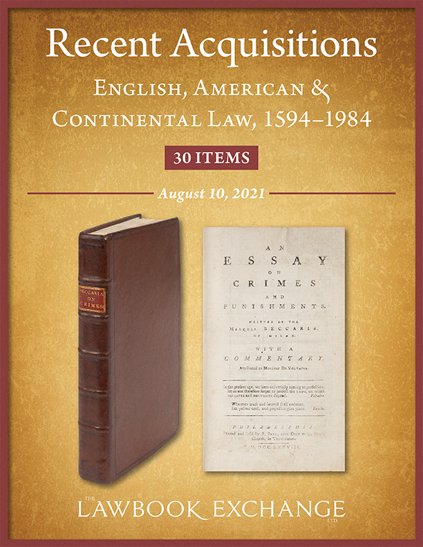 Recent Acquisitions: Eng, American & Continental Law, 1594-1984