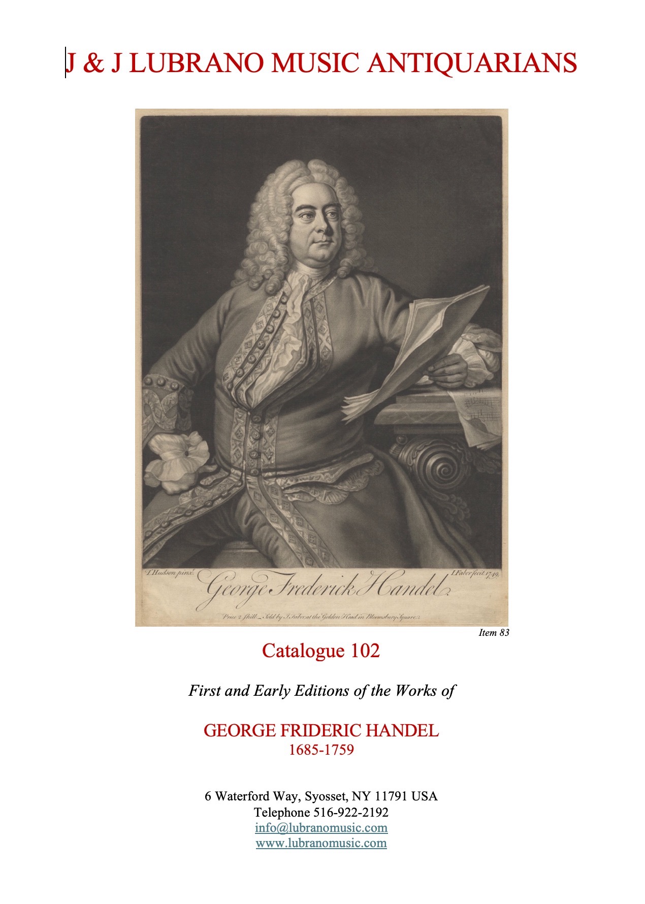 Catalogue 102: HANDEL