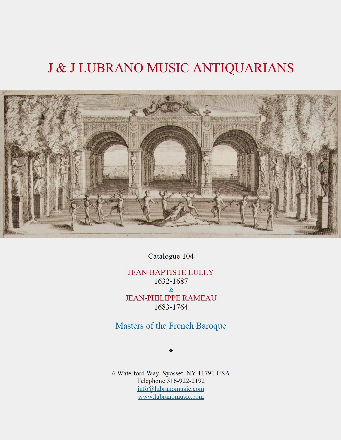 Catalogue 104: LULLY & RAMEAU Masters of the French Baroque