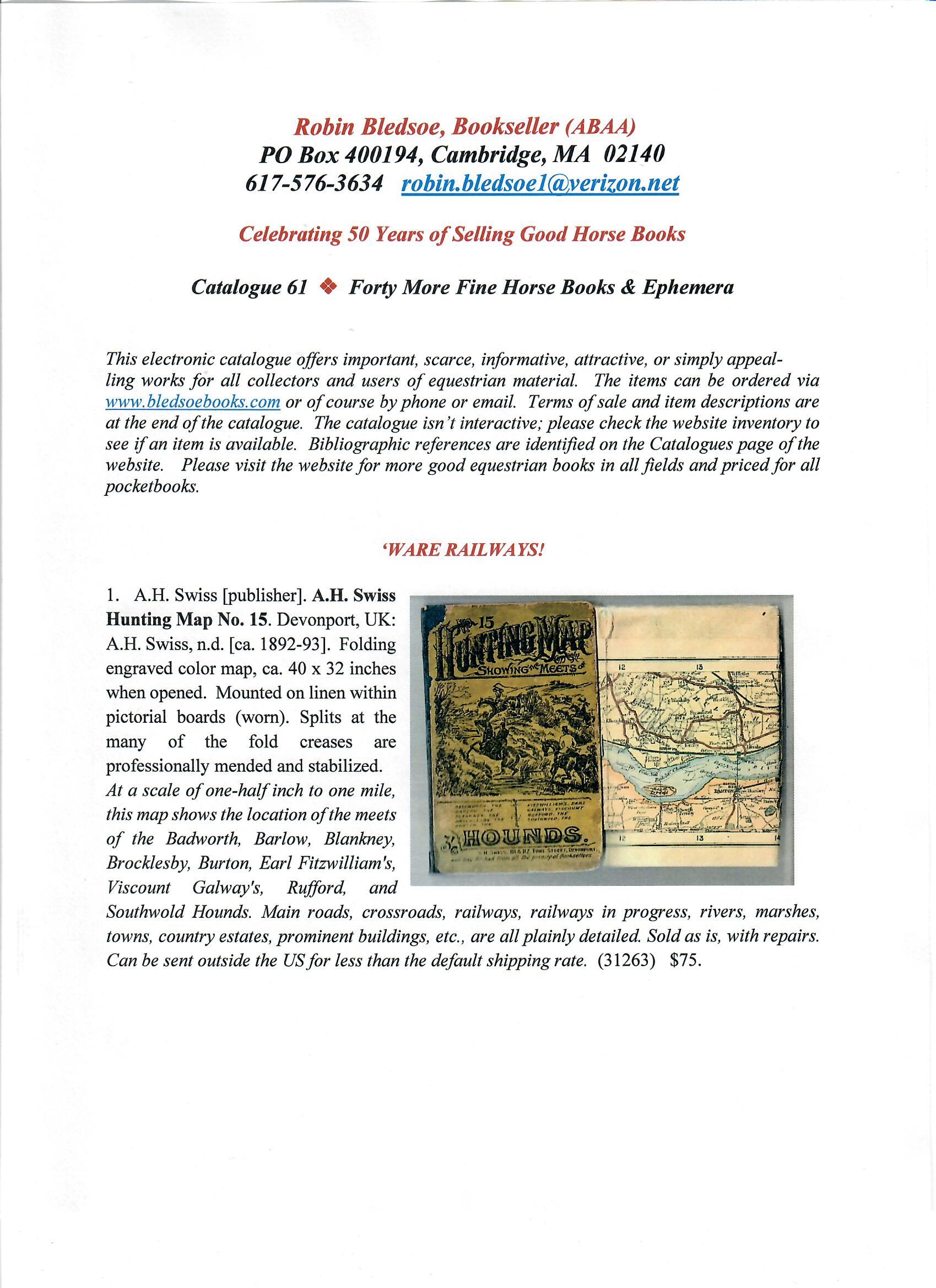 Catalogue 61: Forty More Fine Horse Books & Ephemera (2023)