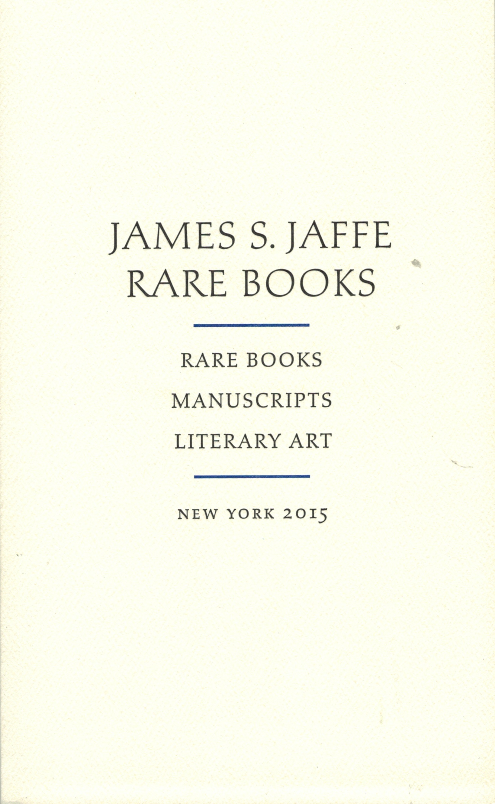 Rare Books, Manuscripts, Literary Art - December 2015
