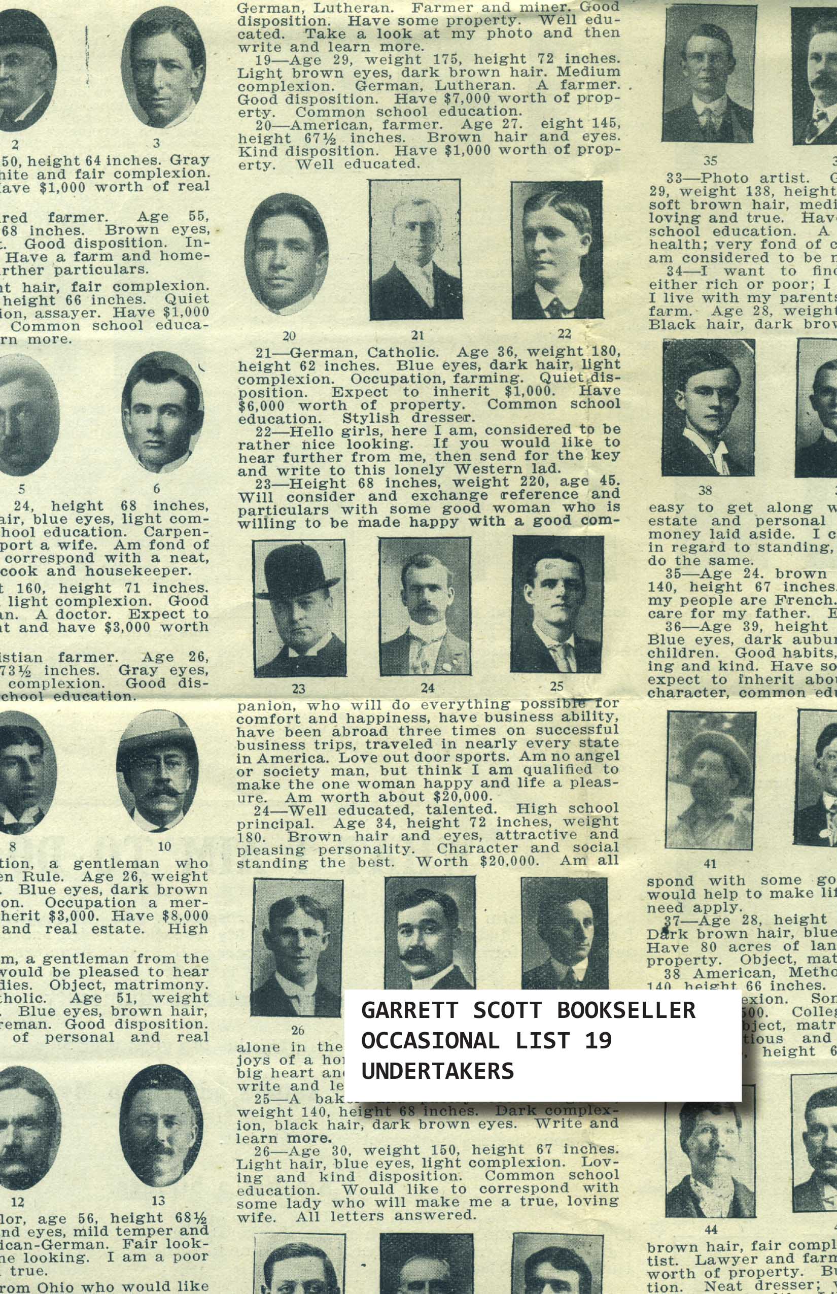 Occasional List 19: Undertakers