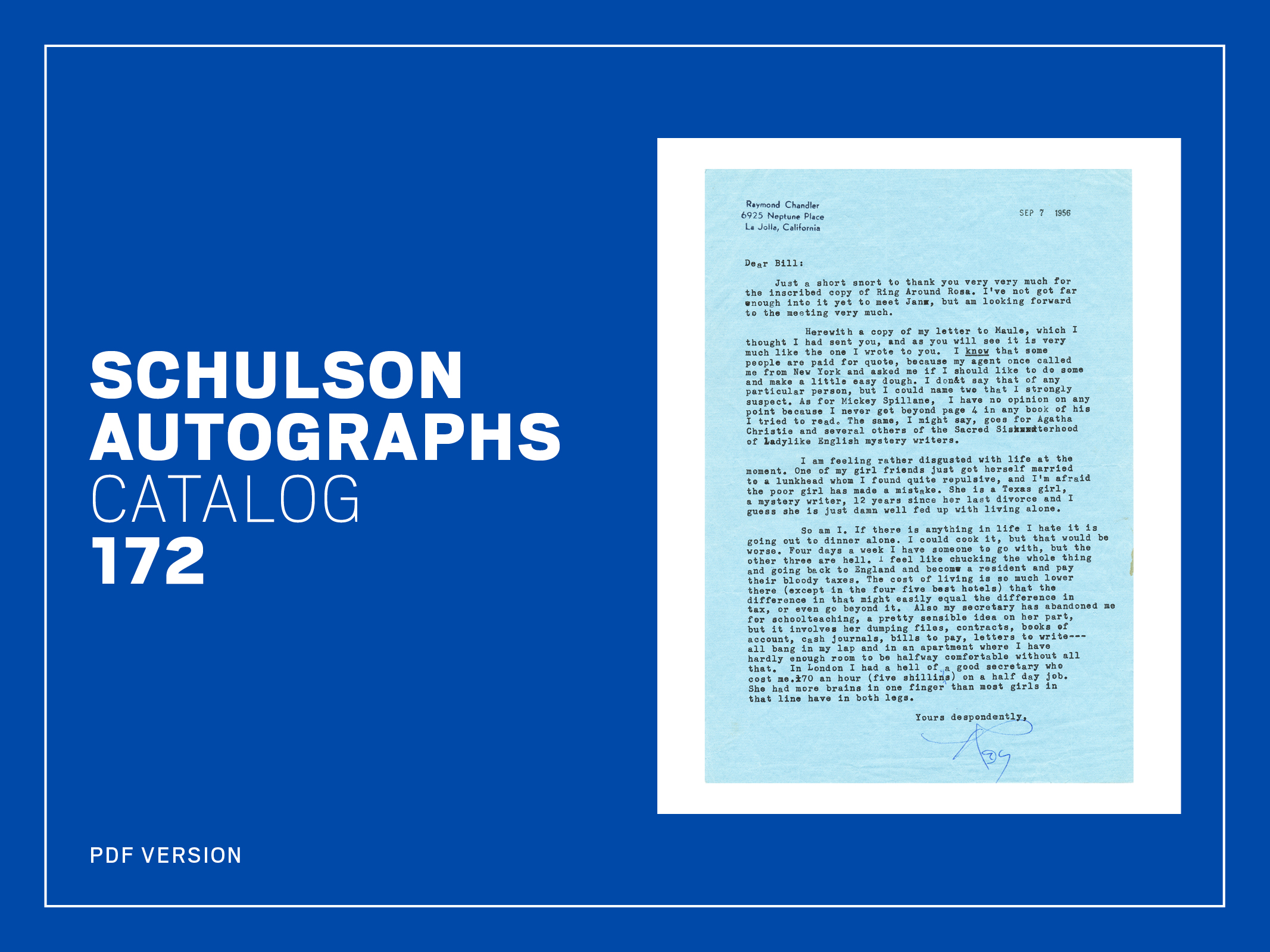 Schulson Autographs Catalog 172 - September 2016