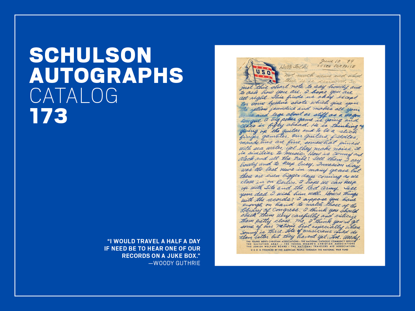 Schulson Autographs Catalog 173 - November 2016