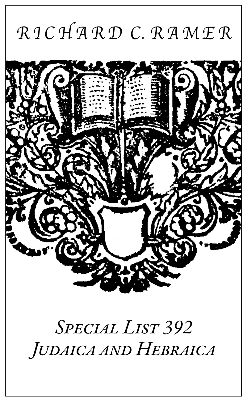Special List 392: Judaica and Hebraica
