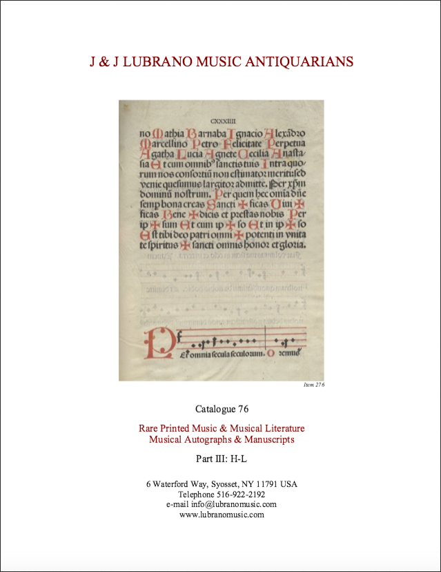 Catalogue 76 - Part III: H-L