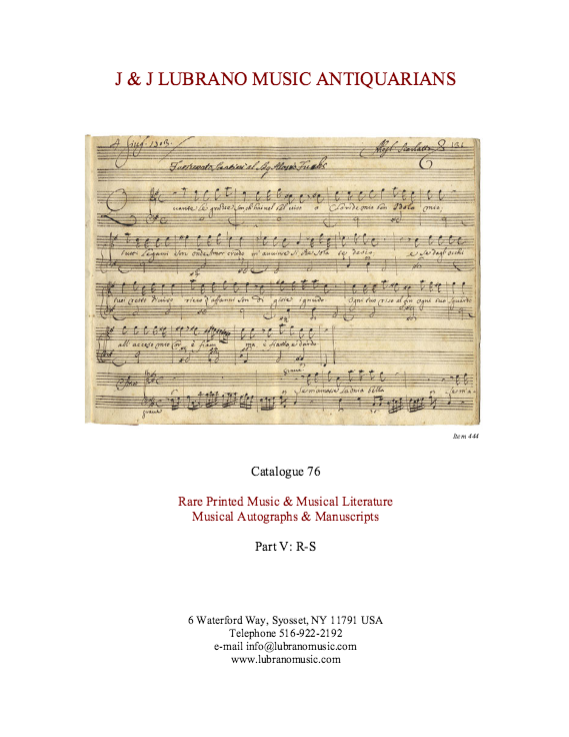 Catalogue 76 - Part V: R-S