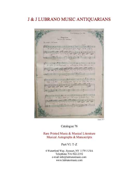 Catalogue 76 - Part VI: T-Z