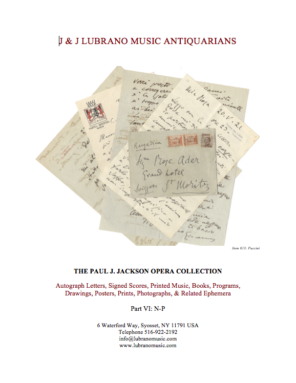 The Paul J. Jackson Opera Collection Part VI: N-P