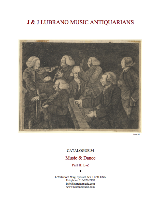 Catalogue 84, Part II: L-Z