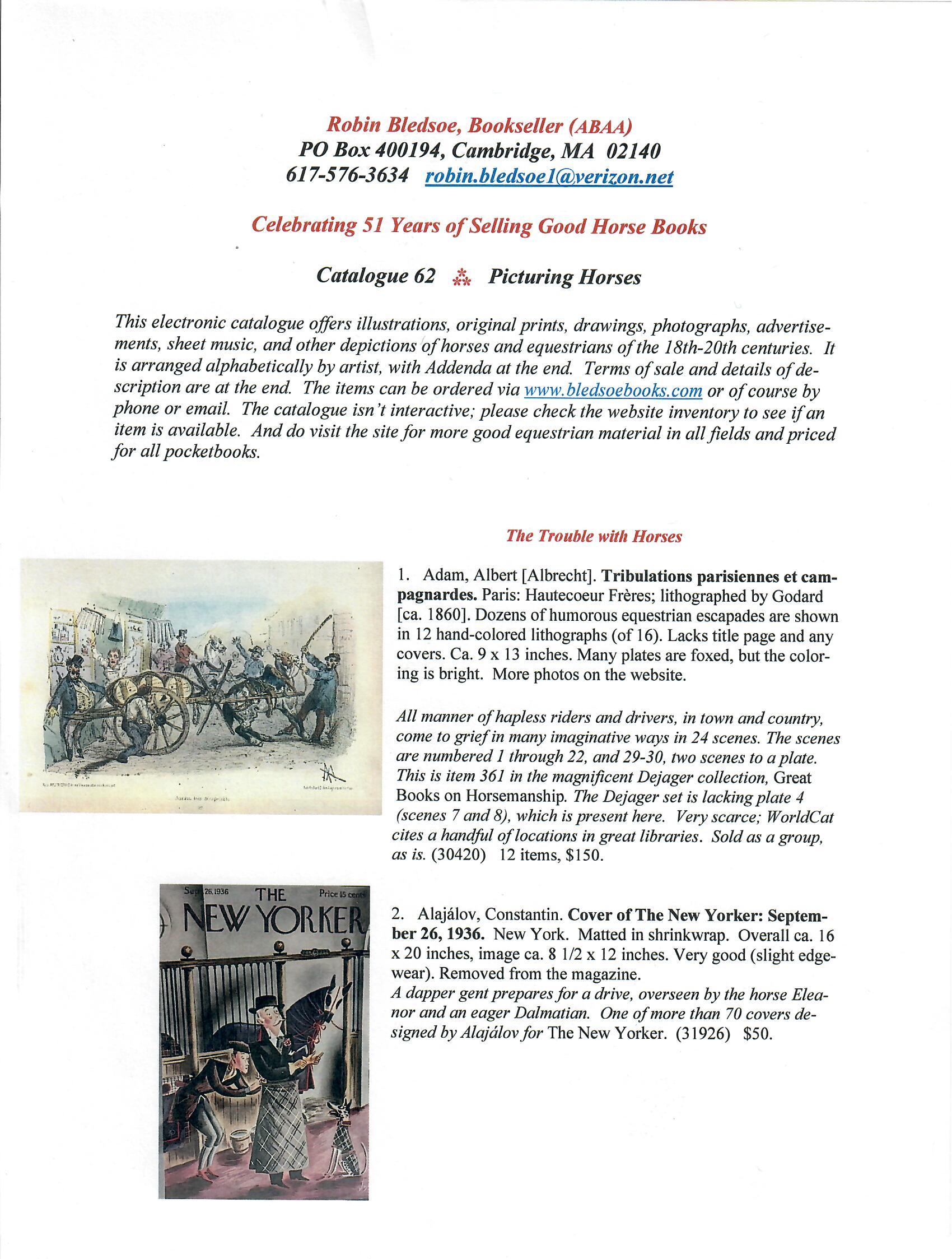 Catalogue 62: Picturing Horses (2024)