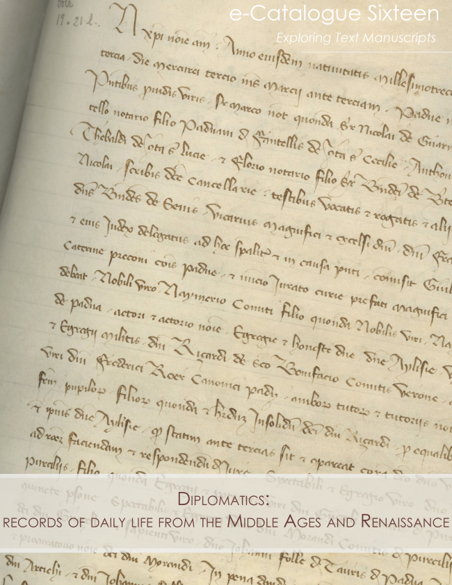 E-Catalogue Sixteen: Records of Daily Life from the Middle Ages and Renaissance